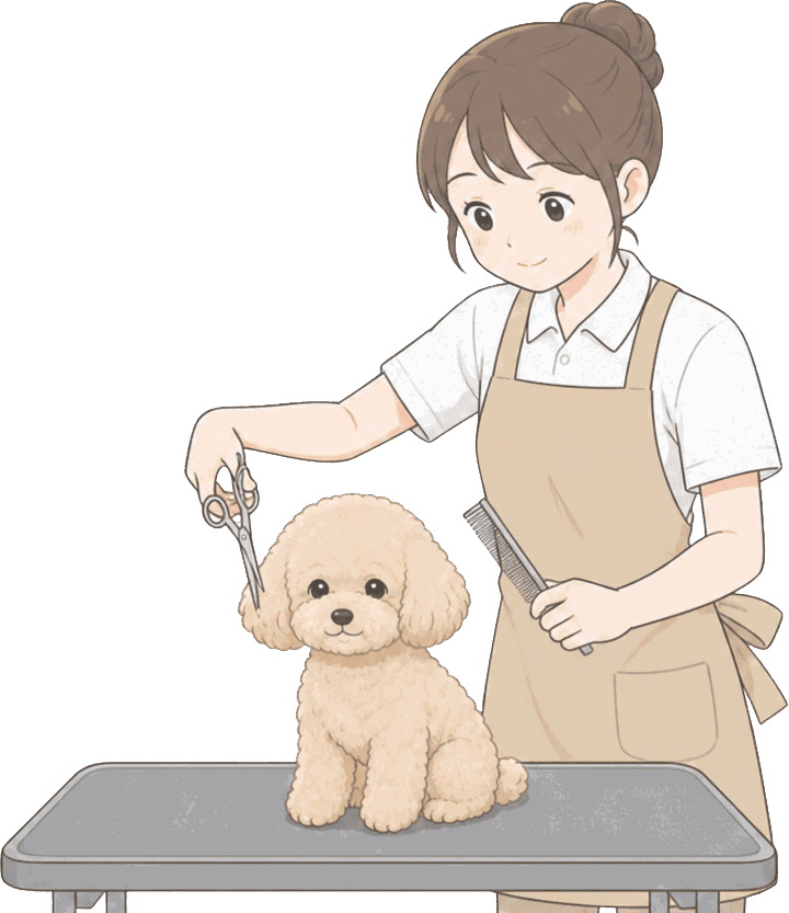 カットを担当するトリマー