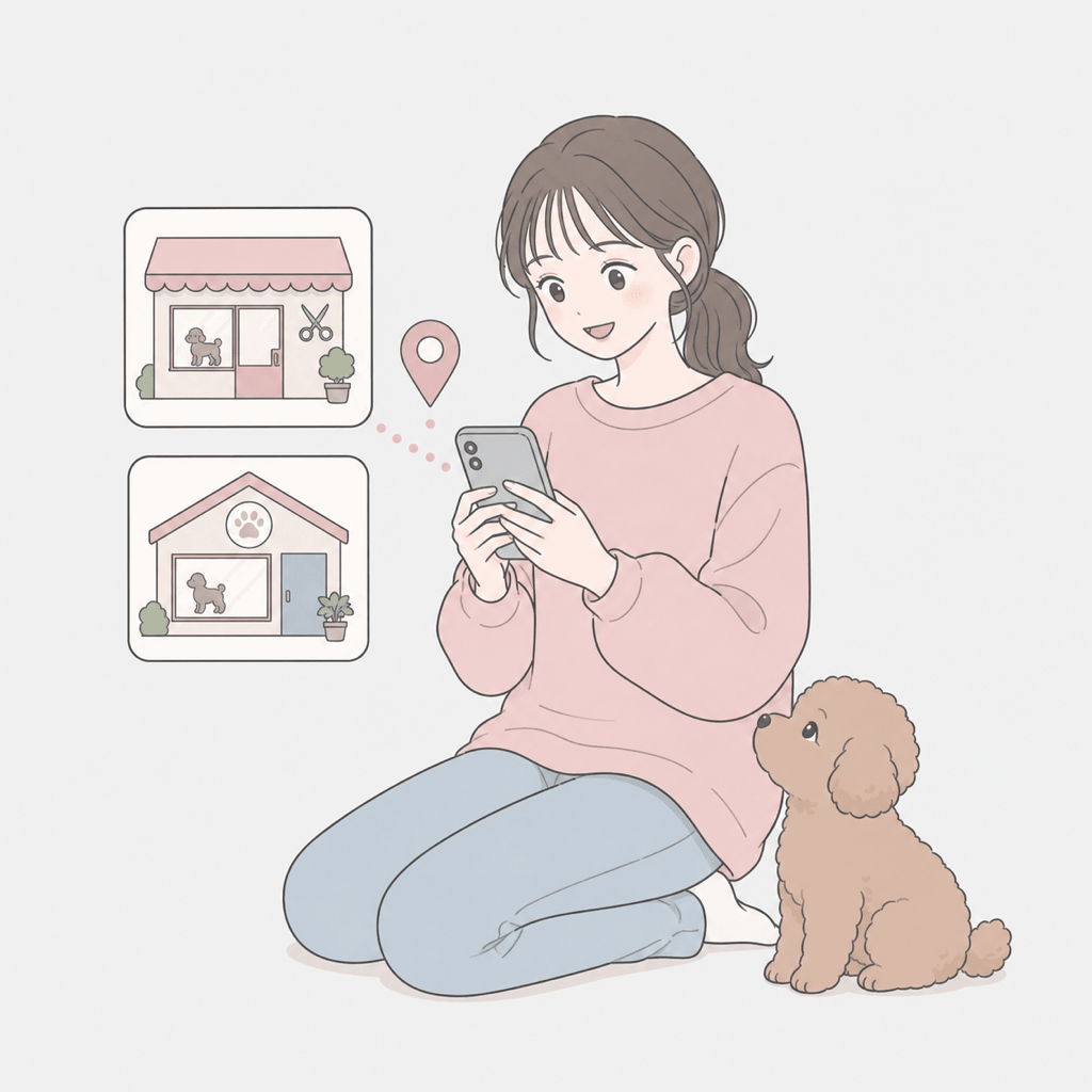 スマホでカルテを登録するイラスト