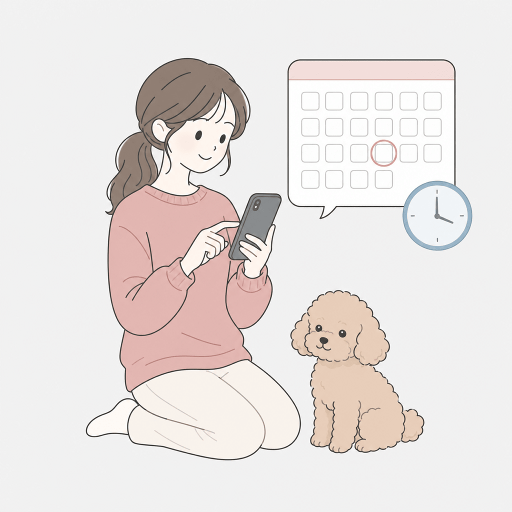 カレンダーから日時を選ぶイラスト