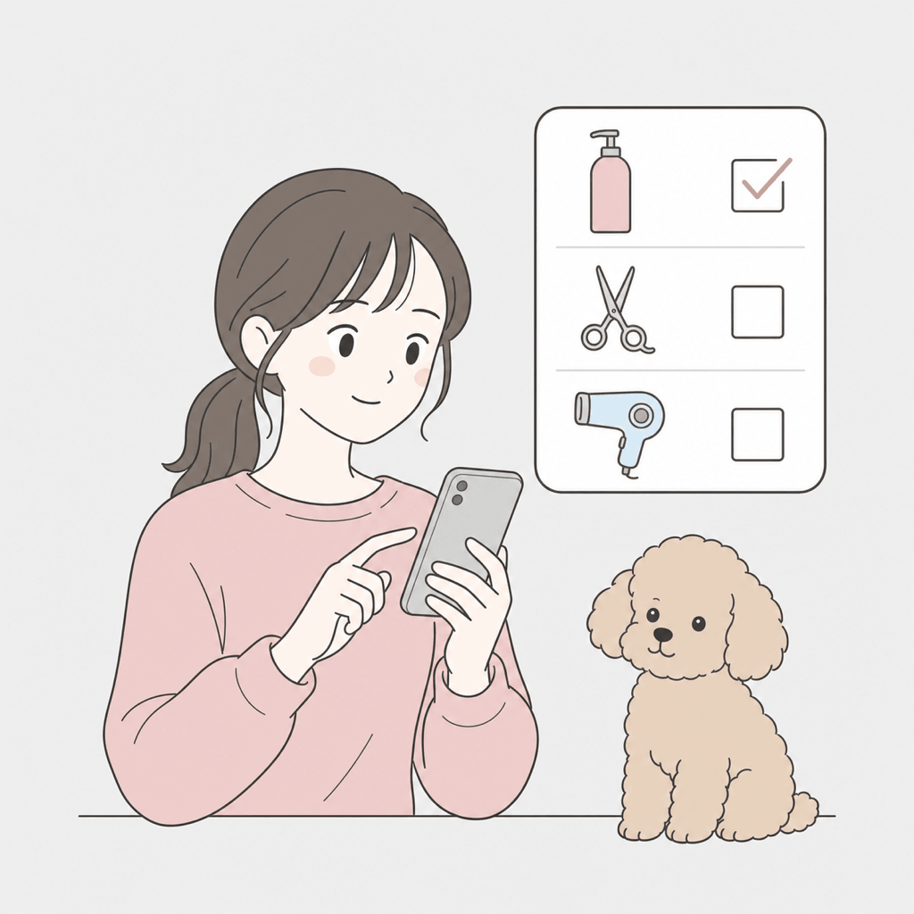 トリミングメニューを選ぶイラスト